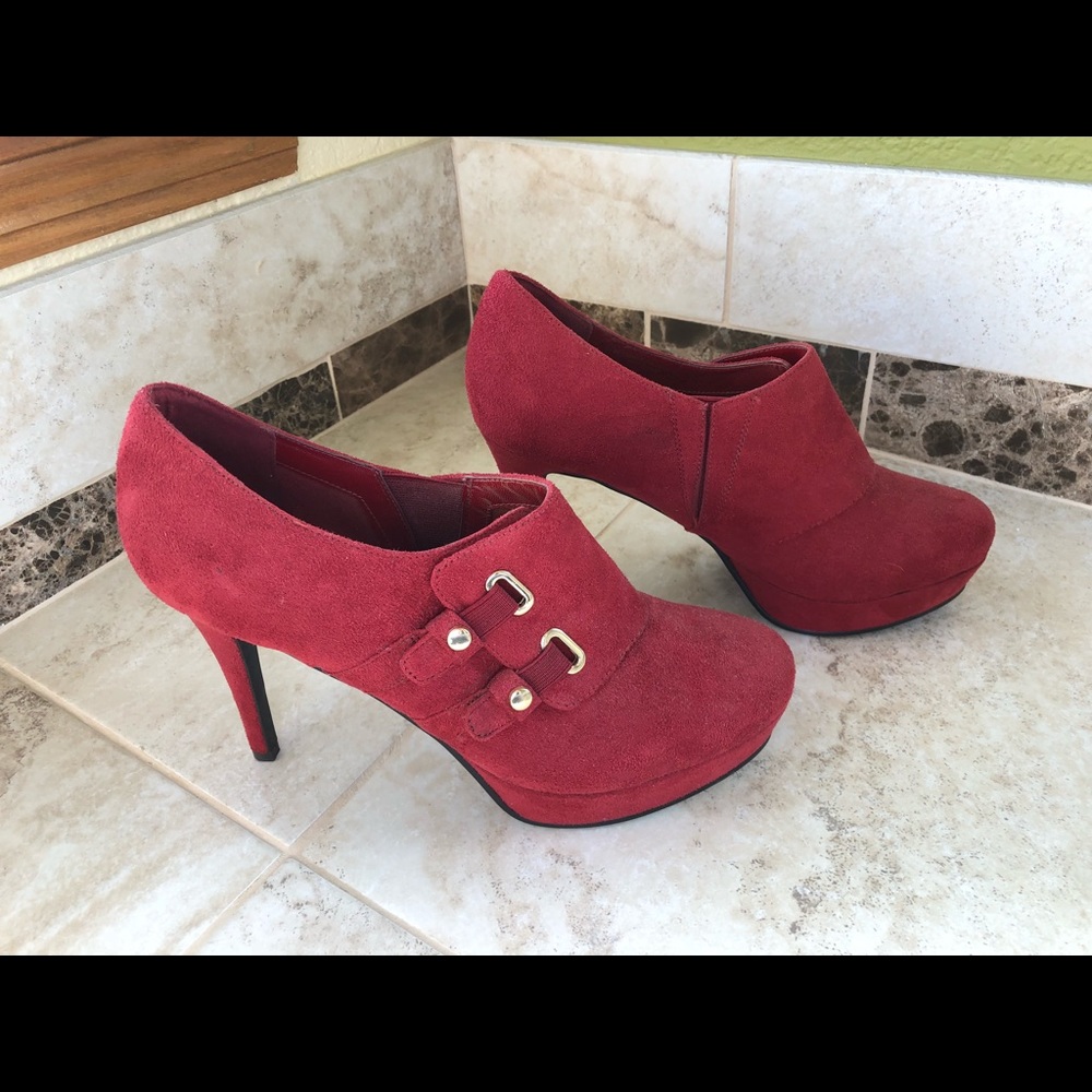 Charles & Keith booties in rare oxblood color!